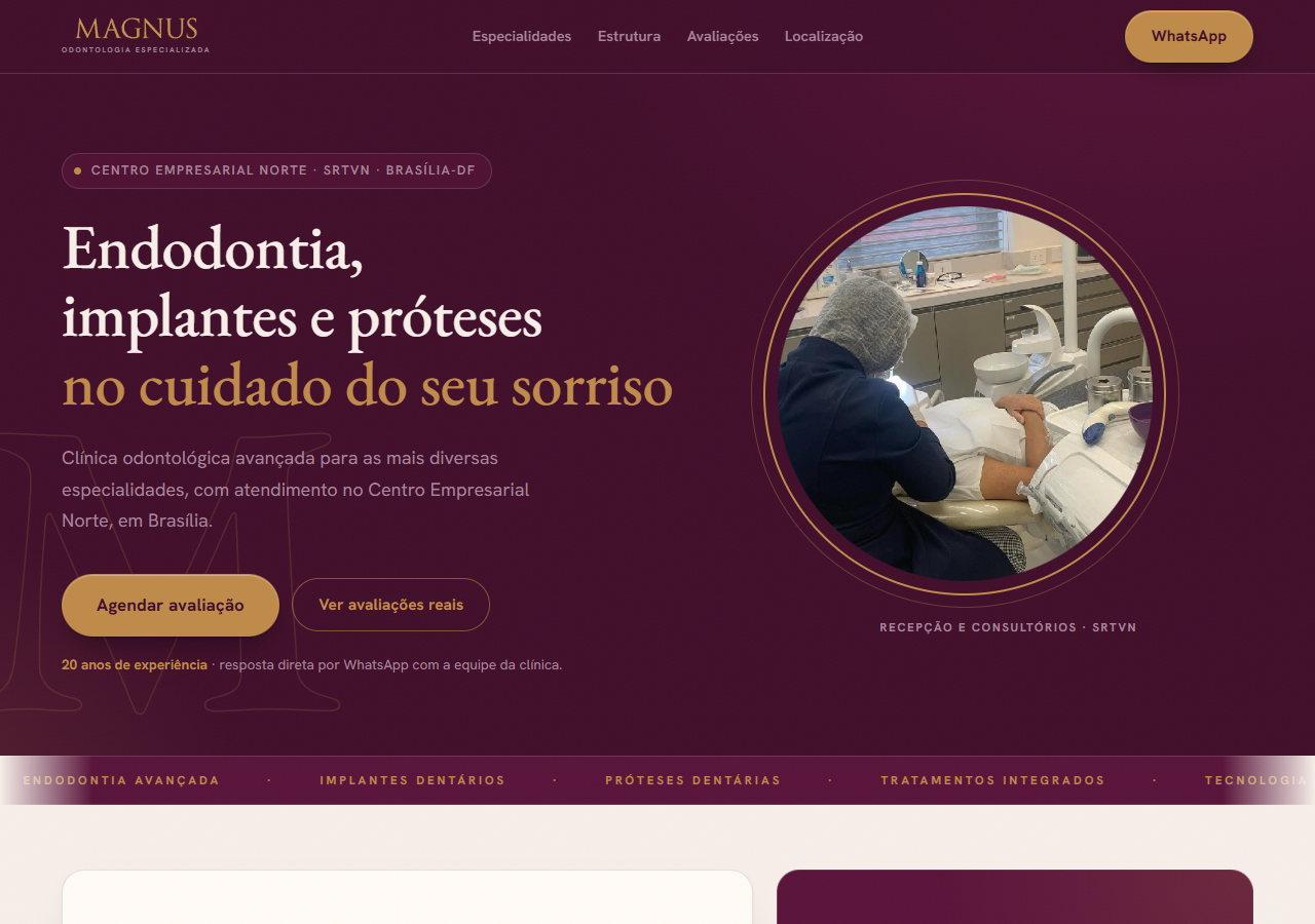 Conceito de site para uma clínica odontológica